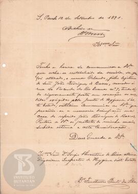 Comunicação de 12 de setembro de 1891