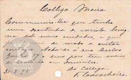 Comunicação de 31 de agosto de 1891