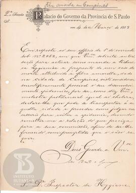 Comunicação de 4 de março de 1889