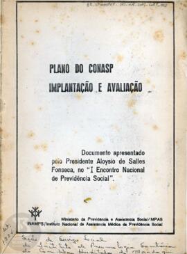 Plano do CONASP - Implantação e Avaliação