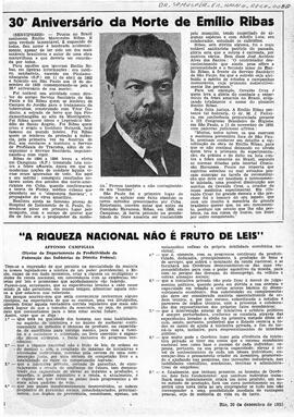 30° Aniversário da morte de Emílio Ribas