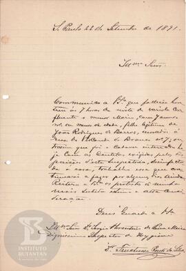 Comunicação de 22 de setembro de 1891