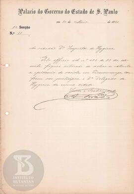 Comunicação de 30 de maio de 1891