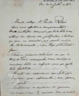 [Carta contendo informações sobre estudos de casos referente a febre amarela]