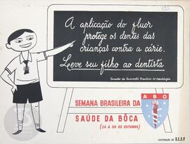 A aplicação do flúor protege os dentes das crianças contra a cárie. Semana brasileira da saúde da...