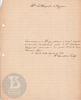 Comunicação de 27 de agosto de 1891