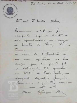 [Carta informando a assinatura do decreto de aposentadoria do cargo de diretor do Serviço Sanitário]