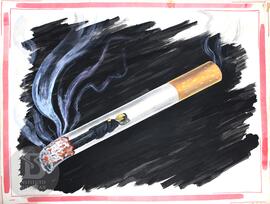 Sem título (desenho de um cigarro e um homem deitado)