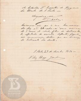 Comunicação de 23 de novembro de 1890