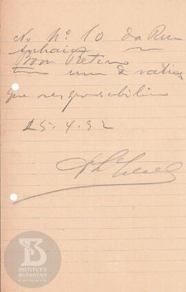 Comunicação de 25 de abril de 1892