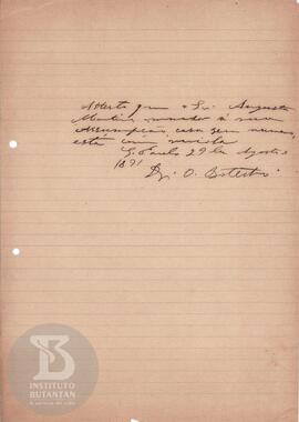 Comunicação de 29 de agosto de 1891