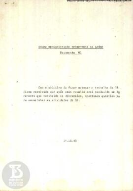 Grupo reorganização da secretaria da saúde Documento 01