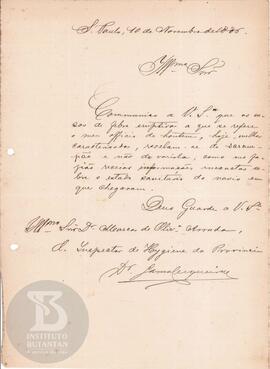 Comunicação de 10 de novembro de 1886