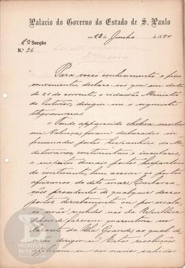 Comunicação de 23 de junho de 1890