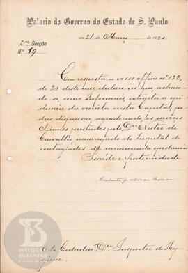 Comunicação de 21 de março de 1890
