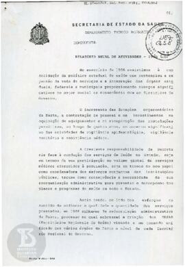 Relatório Anual de Atividades - 1986