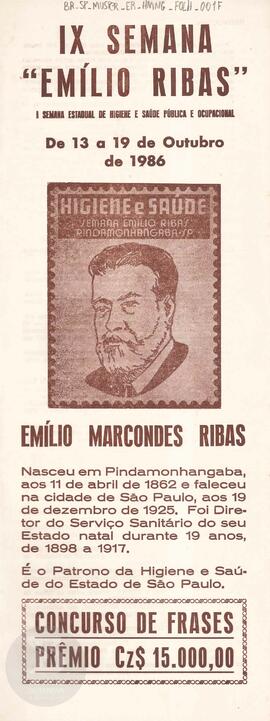 IX Semana "Emílio Ribas" I Semana Estadual de Higiene e Saúde Pública e Ocupacional