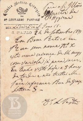 Comunicação de 2 de setembro de 1891