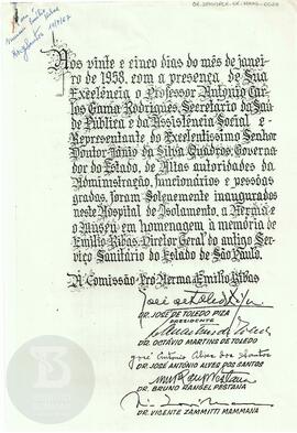 [Solenidade de inauguração de herma em homenagem à Emílio Ribas]
