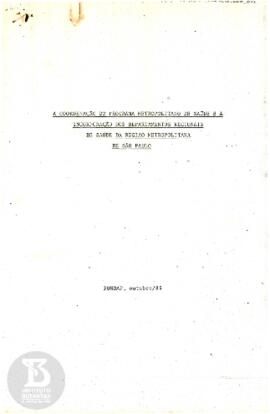 A coordenação do Programa Metropolitano de Saúde e a incorporação dos departamentos regionais de ...